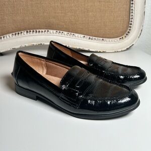 Life Stride Madison Black Leather Loafers Women’s Flats Timeless Design Sz 7.5M